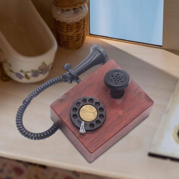 Modello Telefono Vintage 1:12 per Miniature e Case delle Bambole Rosso