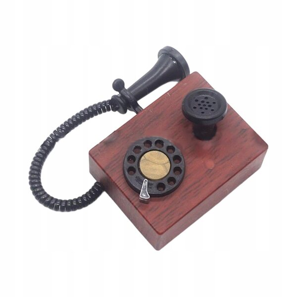 Modello Telefono Vintage 1:12 per Miniature e Case delle Bambole Rosso