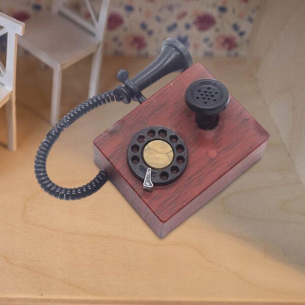 Modello Telefono Vintage 1:12 per Miniature e Case delle Bambole Rosso