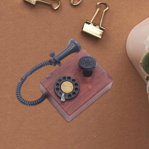 Modello Telefono Vintage 1:12 per Miniature e Case delle Bambole Rosso