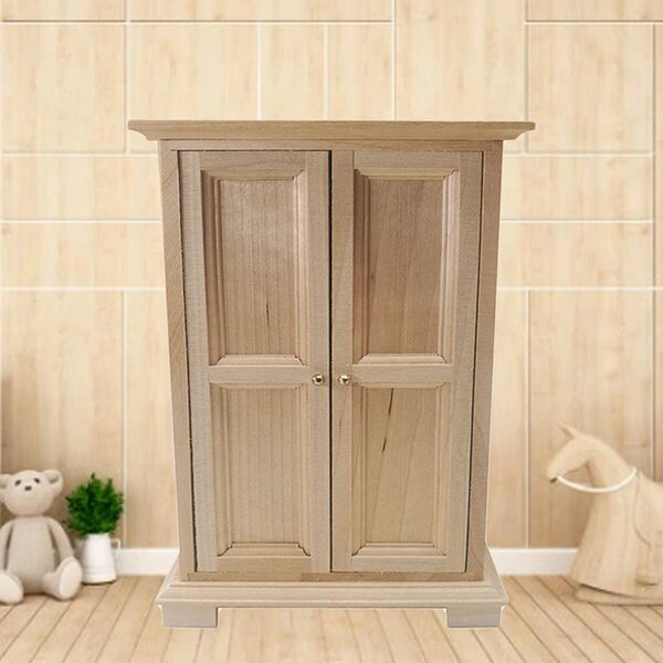 Miniatura armadio in legno per casa delle bambole in scala 1:12, accessori vintage
