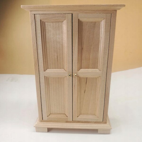 Miniatura armadio in legno per casa delle bambole in scala 1:12, accessori vintage