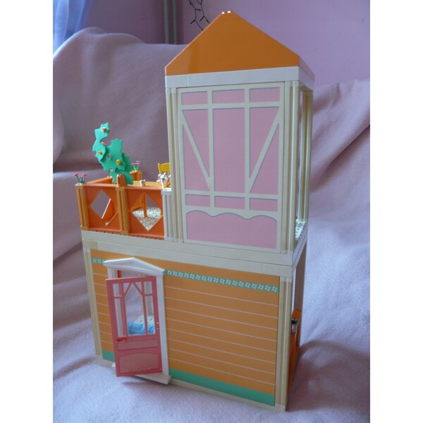 2-stöckiges 60-cm-Puppenhaus mit Möbeln und Puppen, kompatibel mit LEGO SCALA