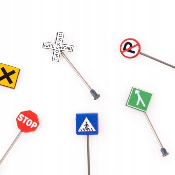 Dolity Zestaw 14 1/87 Skala Traffic Signage DIY Mikro Krajobraz Autostrada