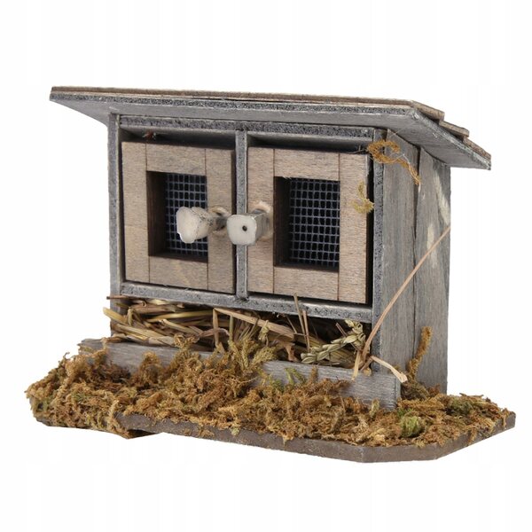1/12 schaal poppenhuis tuin kippenhok miniatuur, milieuvriendelijk en veilig