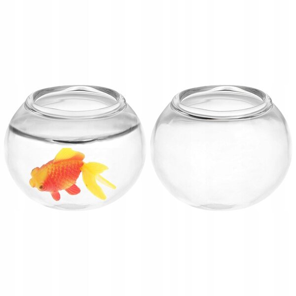Mini acquario in vetro trasparente 2 pezzi, decorazione e gioco educativo