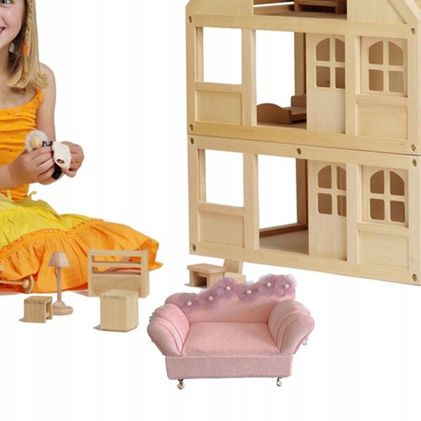 1:12 Sofa Pudełko na biżuterię 1/12 Mini kanapa Pudełko na biżuterię Ozdoby Biżuteria w stylu A