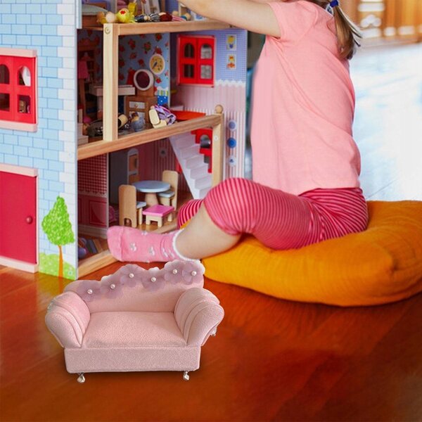 1:12 Sofa Pudełko na biżuterię 1/12 Mini kanapa Pudełko na biżuterię Ozdoby Biżuteria w stylu A