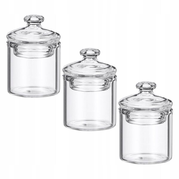 Lot de 3 mini bocaux en verre pour maison de poupée - décoration cuisine 1:12