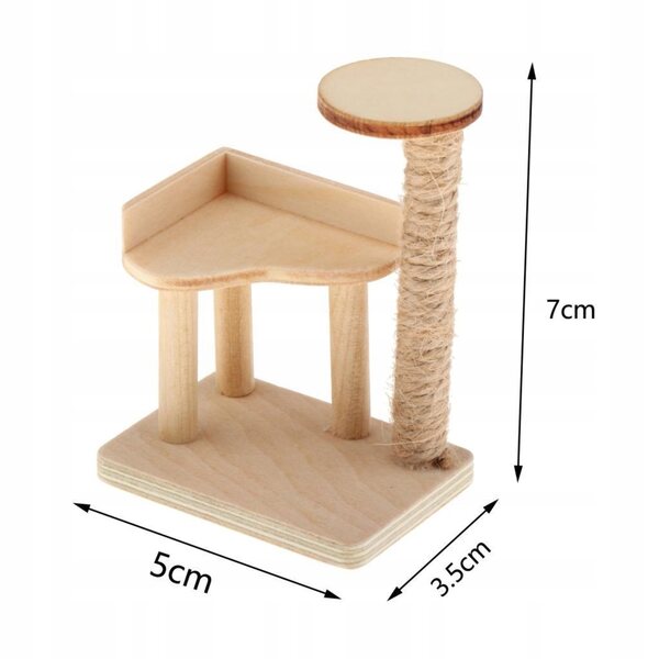 1/12 Miniatur-Katzenturm aus Holz für Puppenhaus