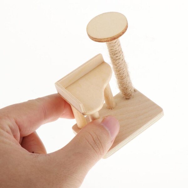1/12 Miniatur-Katzenturm aus Holz für Puppenhaus
