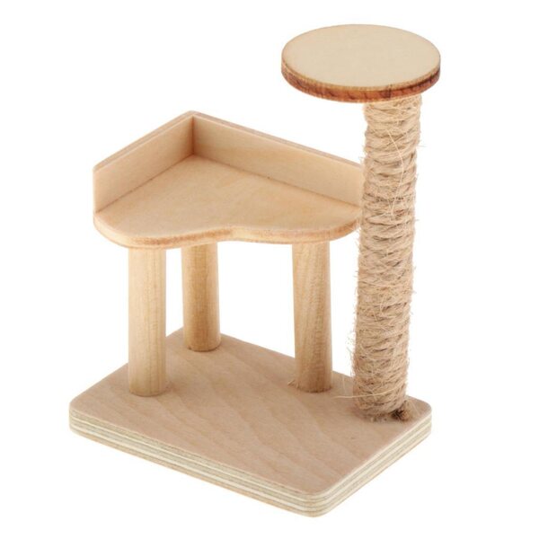 1/12 Miniatur-Katzenturm aus Holz für Puppenhaus