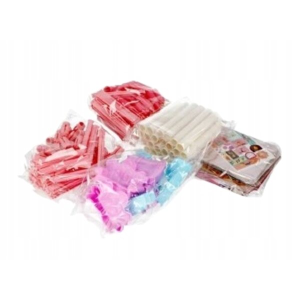 casetta Dworek Blu e Rosa per Bambole con Accessori 62x41x48 cm Emaj