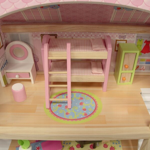Puppenhaus aus Holz 70 cm mit Möbeln und Zubehör 4iQ Group