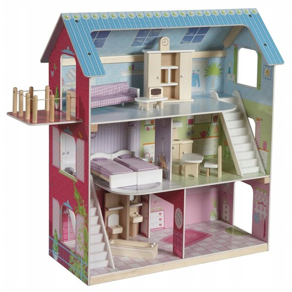 Cottage per bambole Roba 1111 in legno con arredi, 70 cm, per bambini da 3 anni