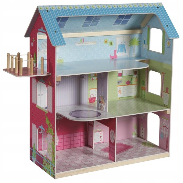 Cottage per bambole Roba 1111 in legno con arredi, 70 cm, per bambini da 3 anni