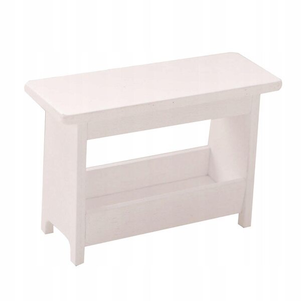 Miniatura sgabello in legno bianco per casa delle bambole 1:12, fatto a mano