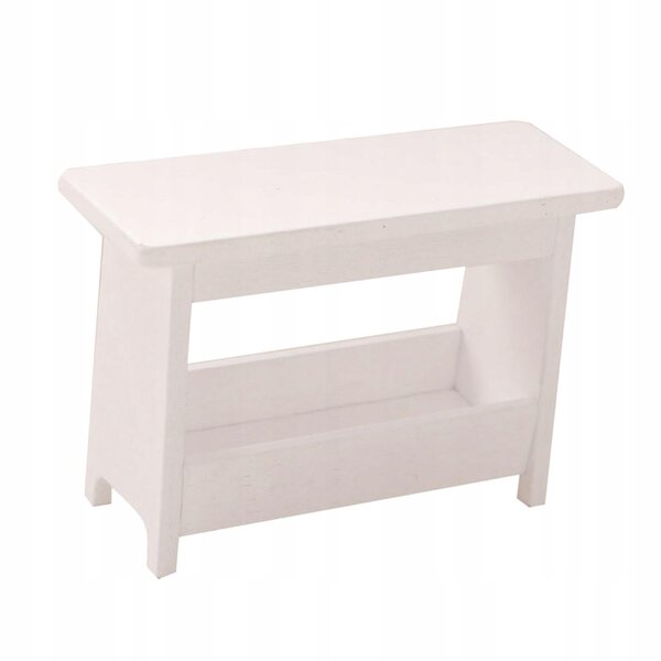 Miniatura sgabello in legno bianco per casa delle bambole 1:12, fatto a mano