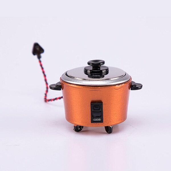 Mini modello cucina 1:12 dispositivo per cottura riso arancione per casa delle bambole