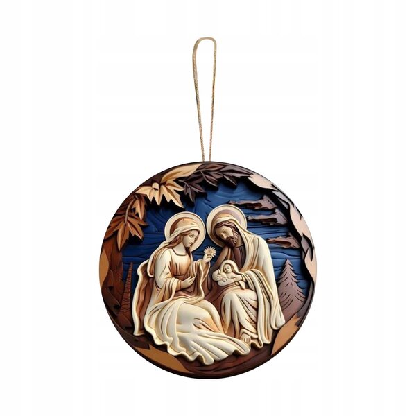 Decorazione natalizia in legno da appendere 8 cm - Decorazione natalizia per finestra