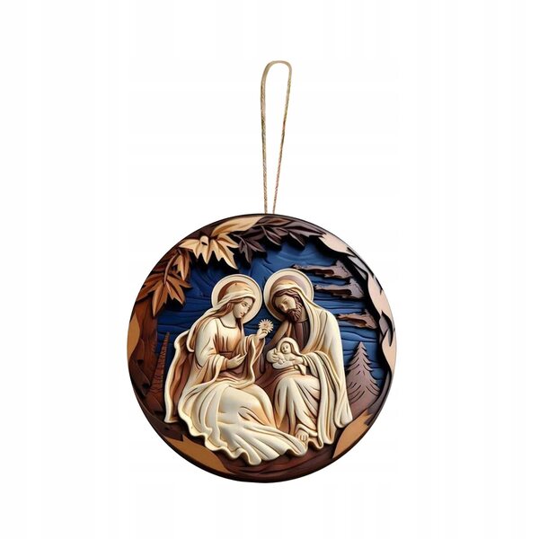 Decorazione natalizia in legno da appendere 8 cm - Decorazione natalizia per finestra