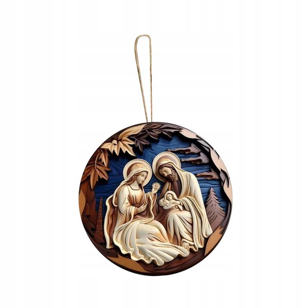 Decorazione natalizia in legno da appendere 8 cm - Decorazione natalizia per finestra