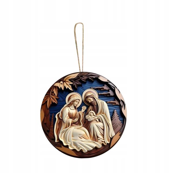 Decorazione natalizia in legno da appendere 8 cm - Decorazione natalizia per finestra