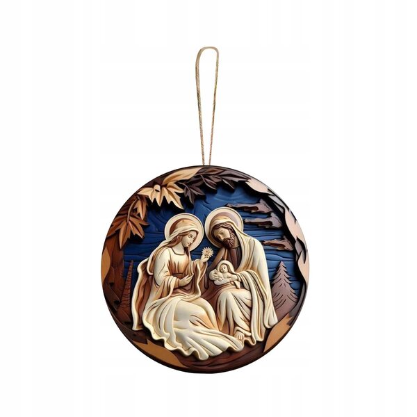 Decorazione natalizia in legno da appendere 8 cm - Decorazione natalizia per finestra