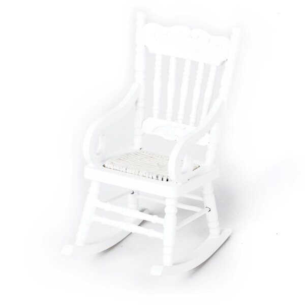 Miniatura Fotel Bujany in Legno Bianco per Casa delle Bambole Scala 1:12