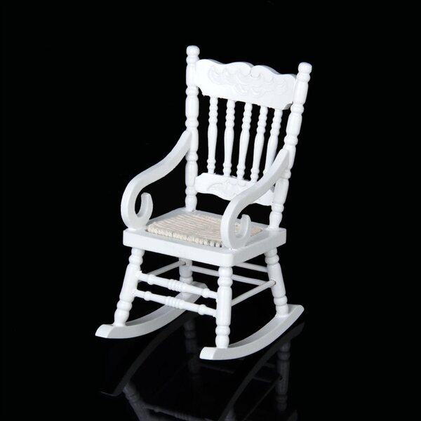Miniatura Fotel Bujany in Legno Bianco per Casa delle Bambole Scala 1:12