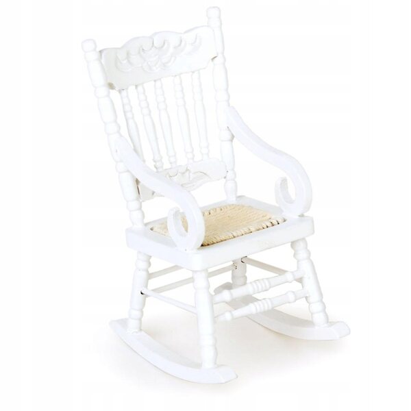 Miniatura Fotel Bujany in Legno Bianco per Casa delle Bambole Scala 1:12