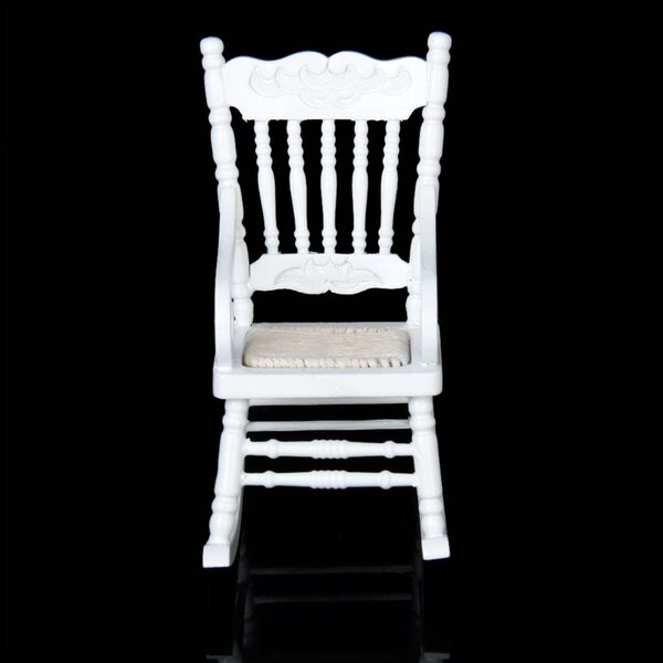 Miniatura Fotel Bujany in Legno Bianco per Casa delle Bambole Scala 1:12