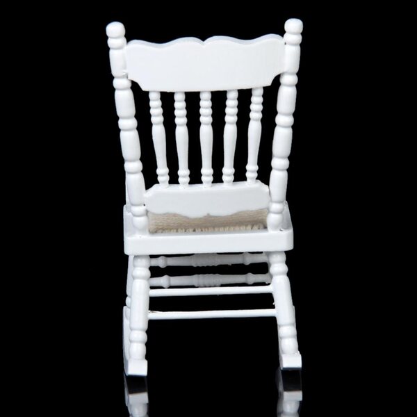 Miniatura Fotel Bujany in Legno Bianco per Casa delle Bambole Scala 1:12