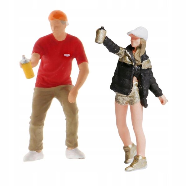 Figura Graffiti in Resina 1:87 per Diorama e Modellismo Miniatura
