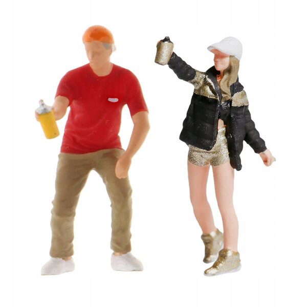 Figura Graffiti in Resina 1:87 per Diorama e Modellismo Miniatura