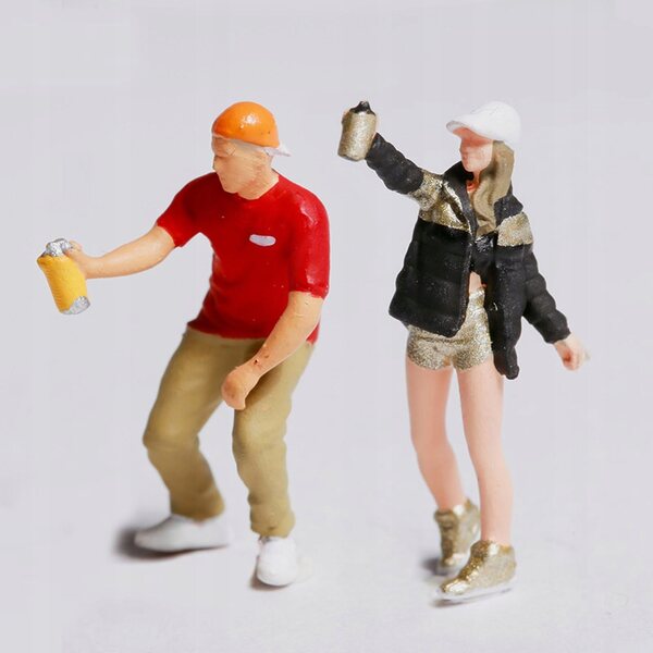 Figura Graffiti in Resina 1:87 per Diorama e Modellismo Miniatura