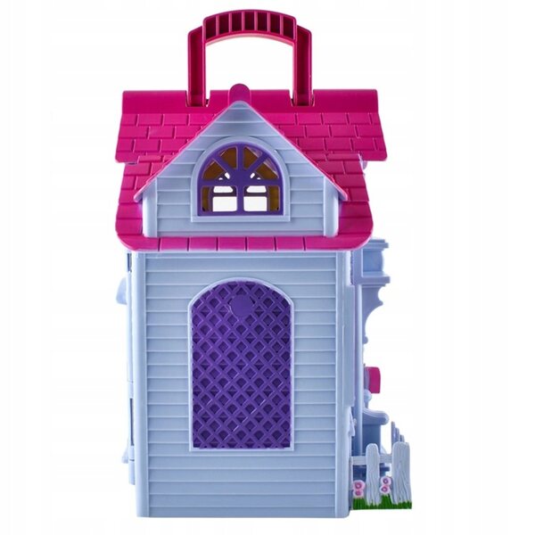 Casa delle bambole con mobili e figurine, pieghevole, portatile, 28,5 cm