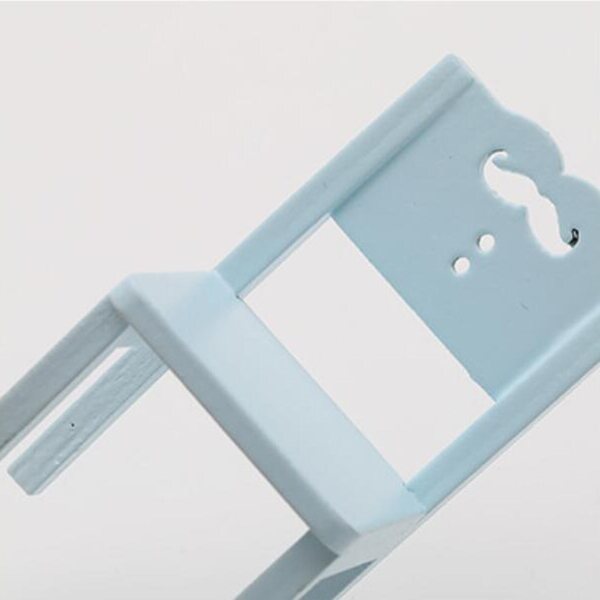 Miniature sedia in legno blu per casa delle bambole 1:12, design realistico