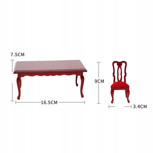 Chaise de salle à manger miniature en bois pour maison de poupée échelle 1:12