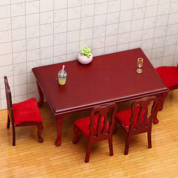 Chaise de salle à manger miniature en bois pour maison de poupée échelle 1:12