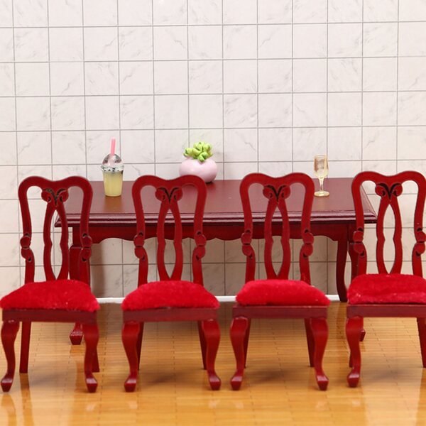 Chaise de salle à manger miniature en bois pour maison de poupée échelle 1:12