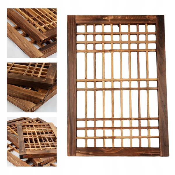 Fenêtre en bois vintage rustique Rama 52x36 cm pour décoration murale