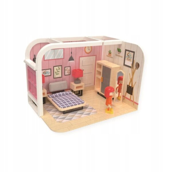 Jouéco Puppenhaus SCHLAFZIMMER – umweltfreundliches Möbelset mit Zubehör