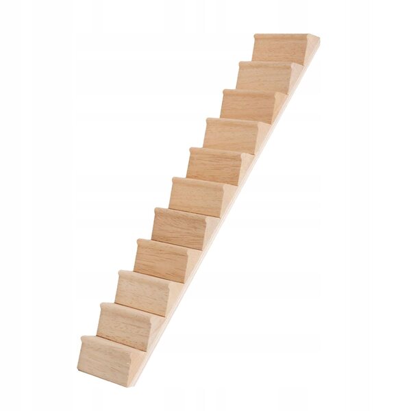 Houten poppenhuistrap op miniatuurschaal 1:12, realistisch en gedetailleerd