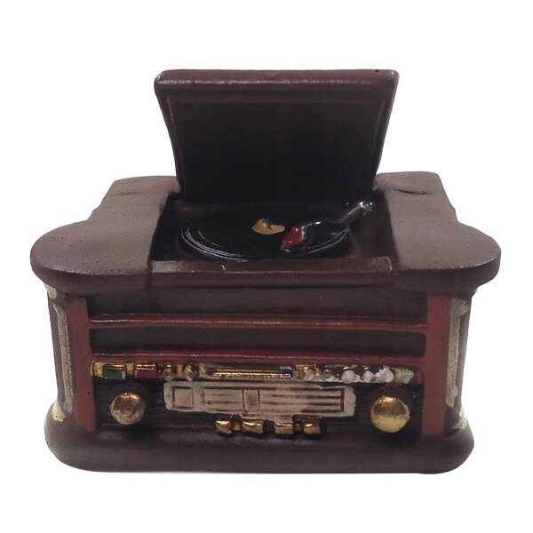 Miniatura Gramofono Vintage 1:6 in Resina per Casa delle Bambole, Decorazione Unica