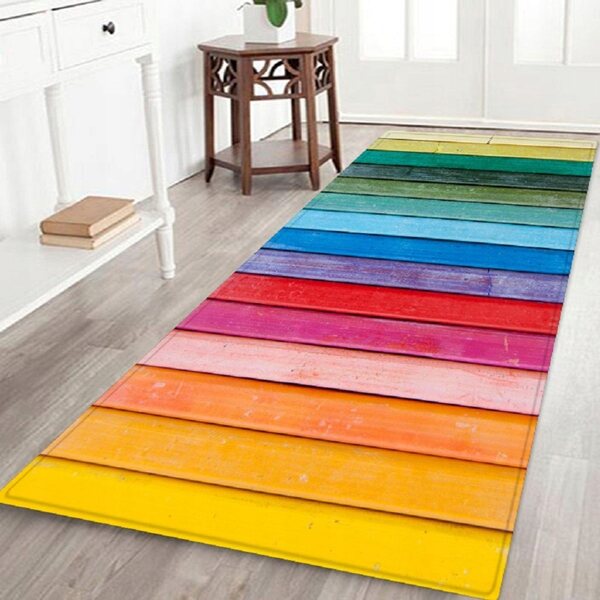 Moderner, rustikaler rutschfester Teppich 60x180 cm aus widerstandsfähigem und waschbarem Polyester