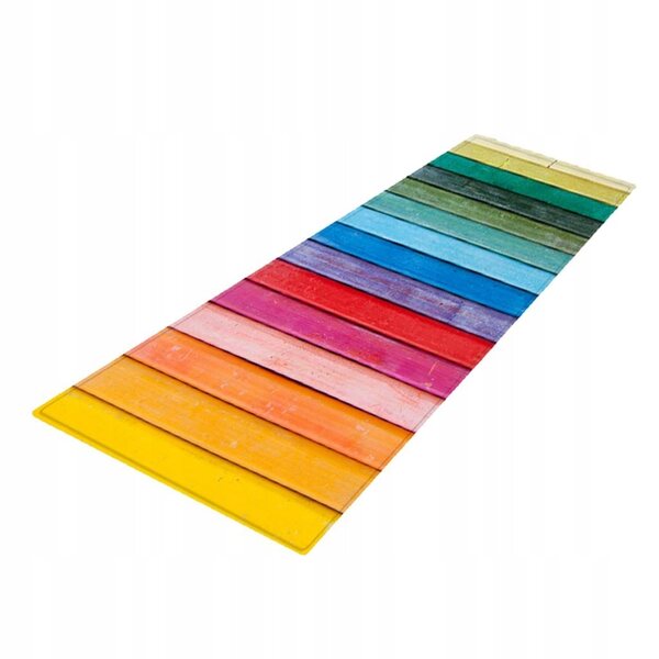 Moderner, rustikaler rutschfester Teppich 60x180 cm aus widerstandsfähigem und waschbarem Polyester