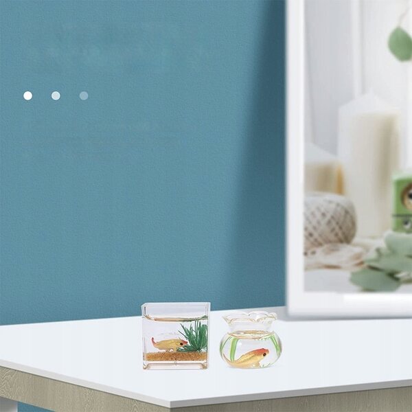 Mini Acquari Acrilici Decorativi con Pesci Rossi - Set da 2 Pezzi