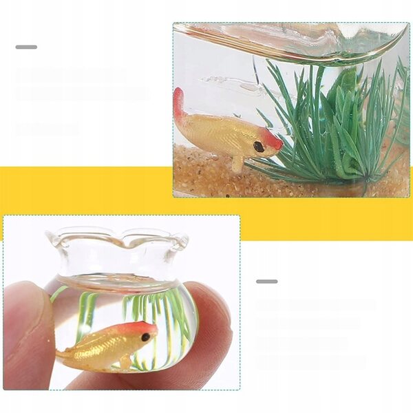 Mini Acquari Acrilici Decorativi con Pesci Rossi - Set da 2 Pezzi