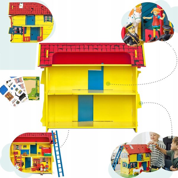 Casa in legno a due piani di Pippi Langstrump per il gioco delle bambole - incompleta
